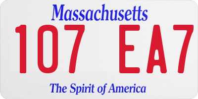 MA license plate 107EA7