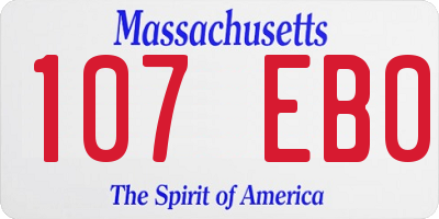 MA license plate 107EB0