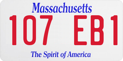 MA license plate 107EB1