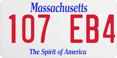 MA license plate 107EB4