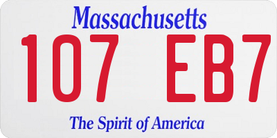 MA license plate 107EB7