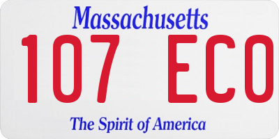 MA license plate 107EC0