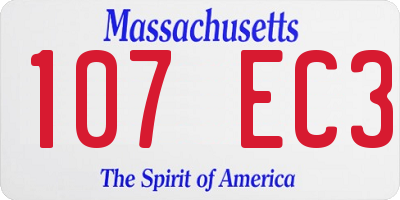 MA license plate 107EC3