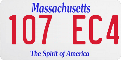 MA license plate 107EC4