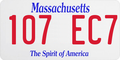 MA license plate 107EC7