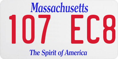 MA license plate 107EC8