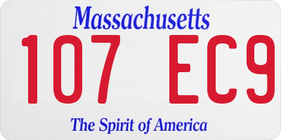 MA license plate 107EC9