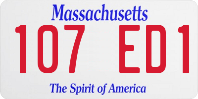 MA license plate 107ED1