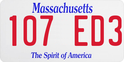 MA license plate 107ED3