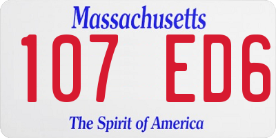 MA license plate 107ED6