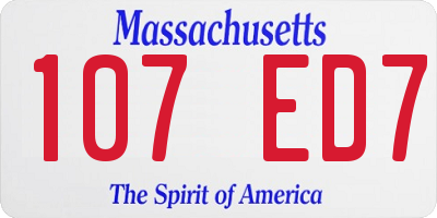MA license plate 107ED7