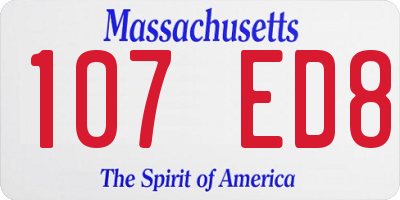 MA license plate 107ED8