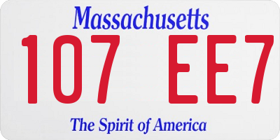 MA license plate 107EE7
