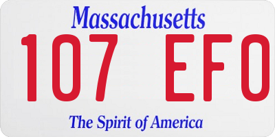 MA license plate 107EF0