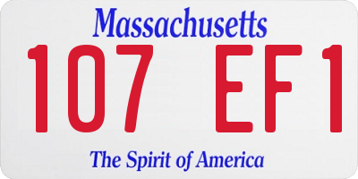 MA license plate 107EF1