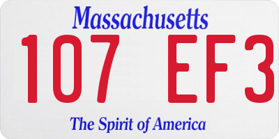 MA license plate 107EF3