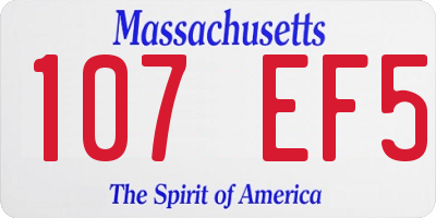 MA license plate 107EF5