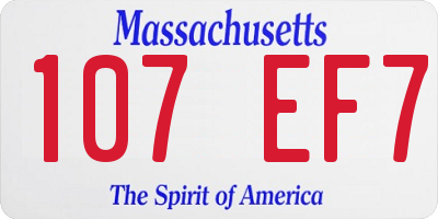 MA license plate 107EF7