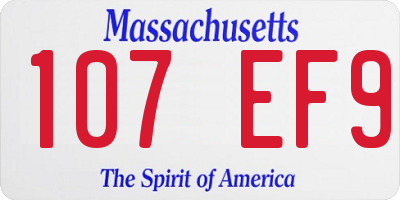 MA license plate 107EF9