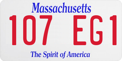 MA license plate 107EG1