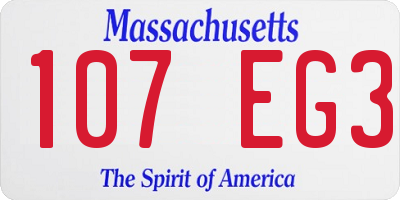 MA license plate 107EG3