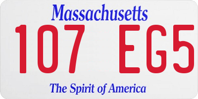 MA license plate 107EG5