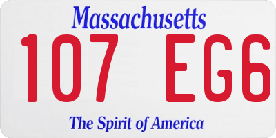 MA license plate 107EG6