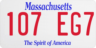 MA license plate 107EG7