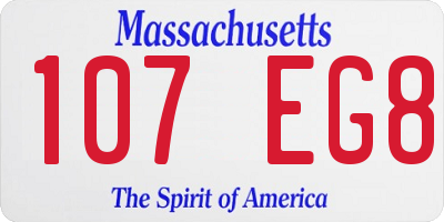 MA license plate 107EG8