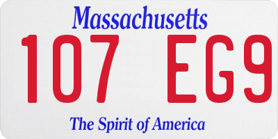 MA license plate 107EG9