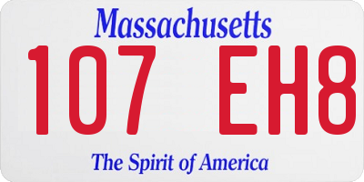 MA license plate 107EH8
