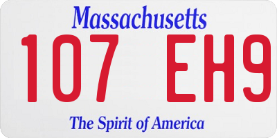 MA license plate 107EH9