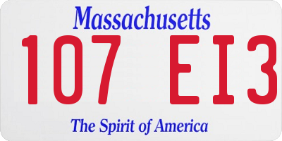 MA license plate 107EI3