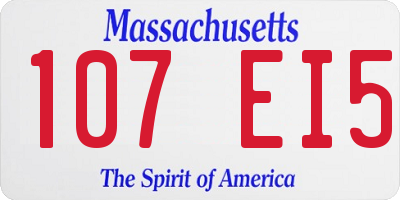 MA license plate 107EI5