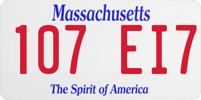 MA license plate 107EI7