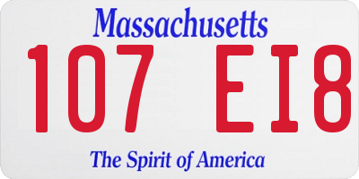 MA license plate 107EI8