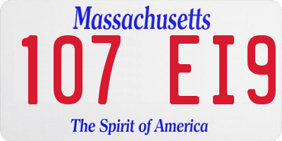MA license plate 107EI9