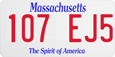 MA license plate 107EJ5