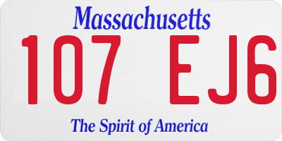 MA license plate 107EJ6