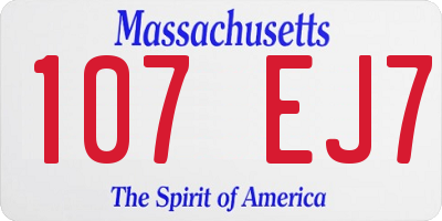 MA license plate 107EJ7