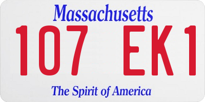 MA license plate 107EK1