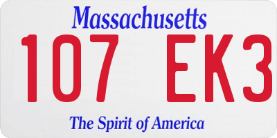 MA license plate 107EK3