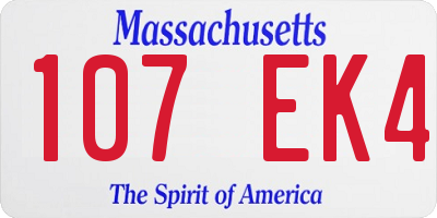 MA license plate 107EK4