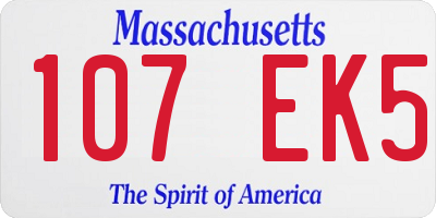 MA license plate 107EK5