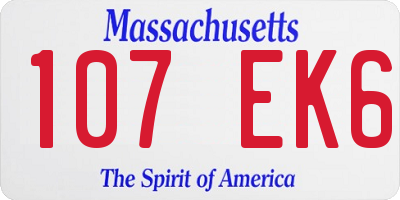 MA license plate 107EK6