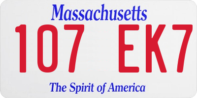 MA license plate 107EK7