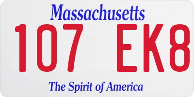 MA license plate 107EK8