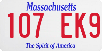 MA license plate 107EK9