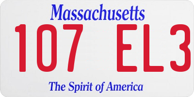 MA license plate 107EL3