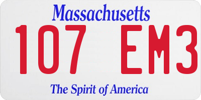 MA license plate 107EM3